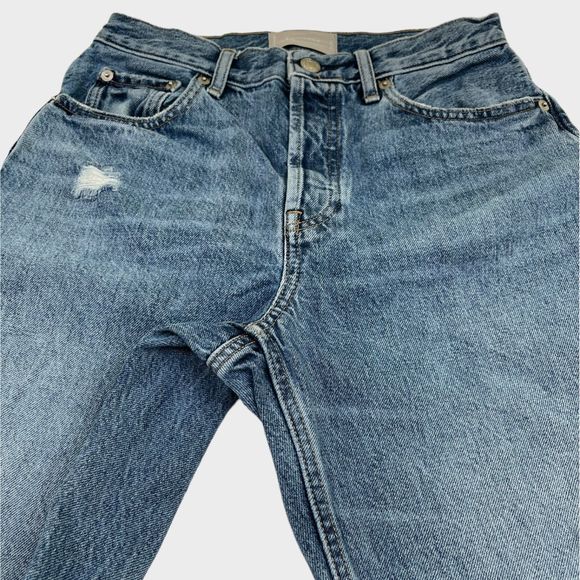 EVERLANE The Cheeky Jean Crop Distressed Blue Jeans Women's Size 26 - Picture 3 of 12